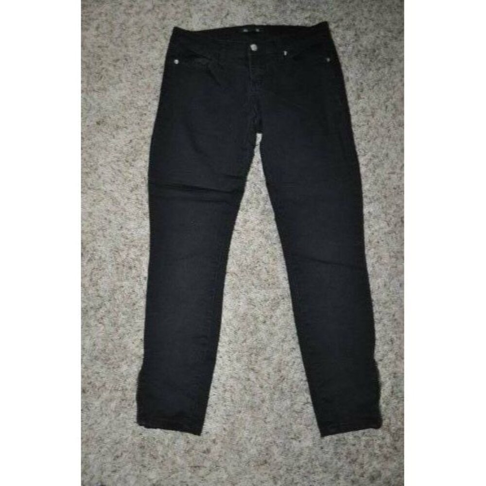 Forever 21 Jeans Jr 27 Black Stretch Lightweight Zip Leg Denim Pants Teen Girls
